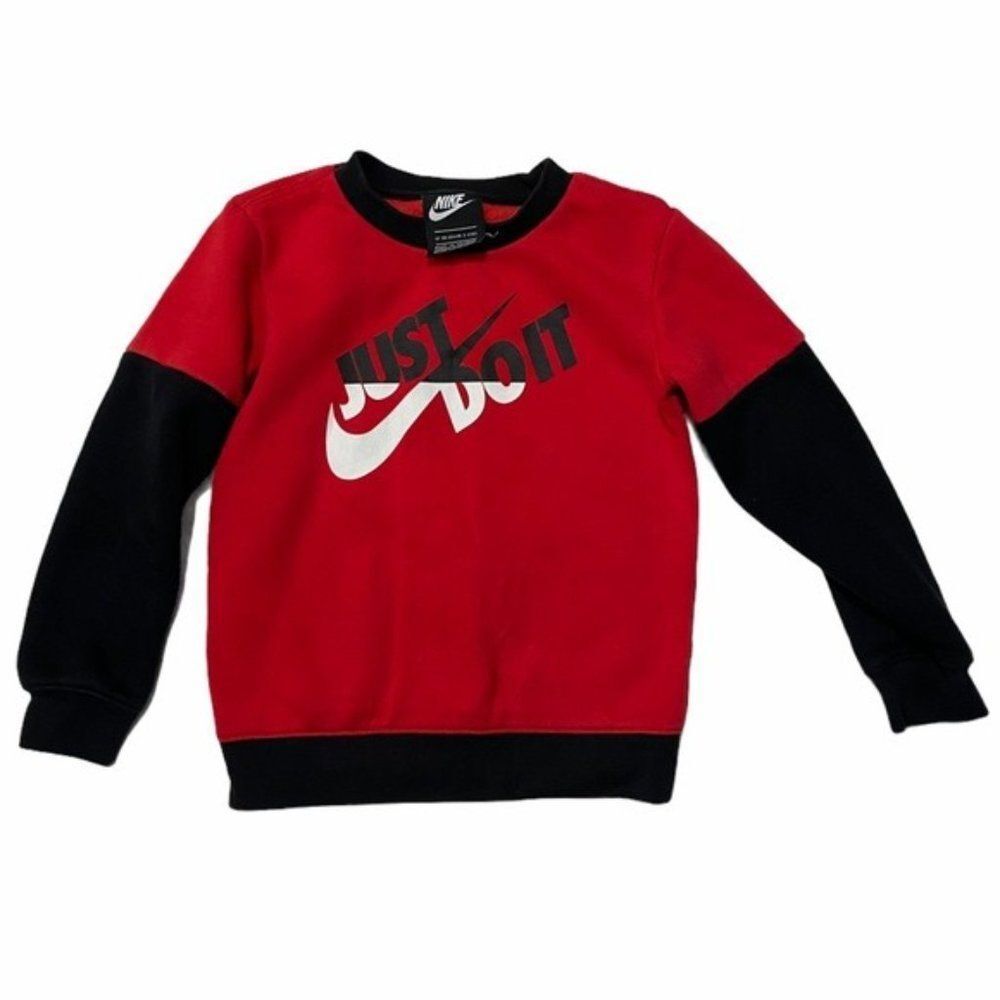 Nike Red Logo Pullover Crewneck Sweatshirt